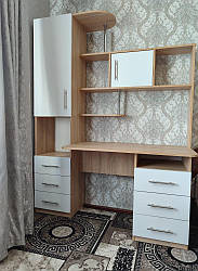 Стіл комп'ютерний Оскар пенал правий Дуб сонома+ білий