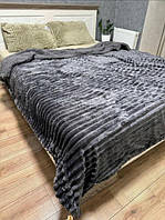 Плед покривало Шарпей з еко овчиною Євро 200х230