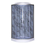 Гідромасажний бокс TKF 100-1 BG 100х100x215 см душовий бокс Vivia напівкруглий низький піддон розсувні двері, фото 2