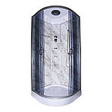 Гідромасажний бокс TKF 100-1 BG 100х100x215 см душовий бокс Vivia напівкруглий низький піддон розсувні двері, фото 3