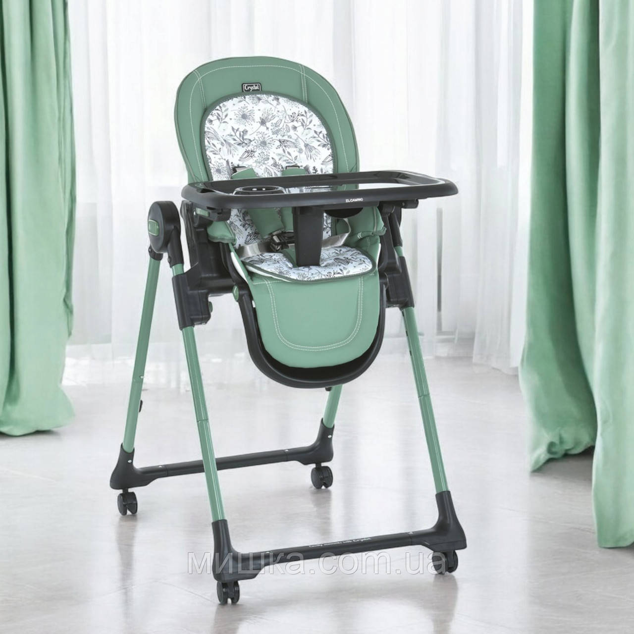 Дитячий стільчик для годування ME 1037-B CRYSTAL Green, фото 1