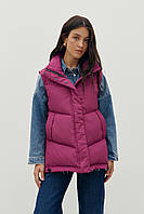 Жіноча безрукавка жилетка малинова оверсайз