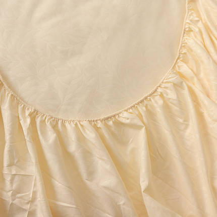 Натяжне полуторне простирадло-чохол мікрофібра на гумці (120*200*25) однотонне з гілочками на жовтому, фото 2