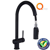 Змішувач для кухні чорний витяжний душ Rozcesti з під'єднанням для питної води Змішувачі для кухні душем