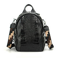 Рюкзак жіночий шкіряний 08 кайман Чорний