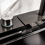 Кухонна мийка Platinum "ВОДОСПАД", 75*45см, чорна мийка з нержавіючої сталі з VIP-комплектацією, фото 5