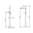 Змішувач для ванни Lidz Aria 004 підлоговий (з душовим гарнітуром) (k35) LDARI004BLA46100 Black, фото 2