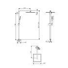 Душова стійка універсальна Lidz Kubis 1120 на два споживачі LDKUB1120NKS46111 Nickel, фото 2
