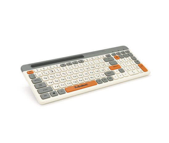 Клавіатура бездротова K100,99кл. з підставкою під тел.,2.4G,White/Gray, Voltronic, Арт.56566