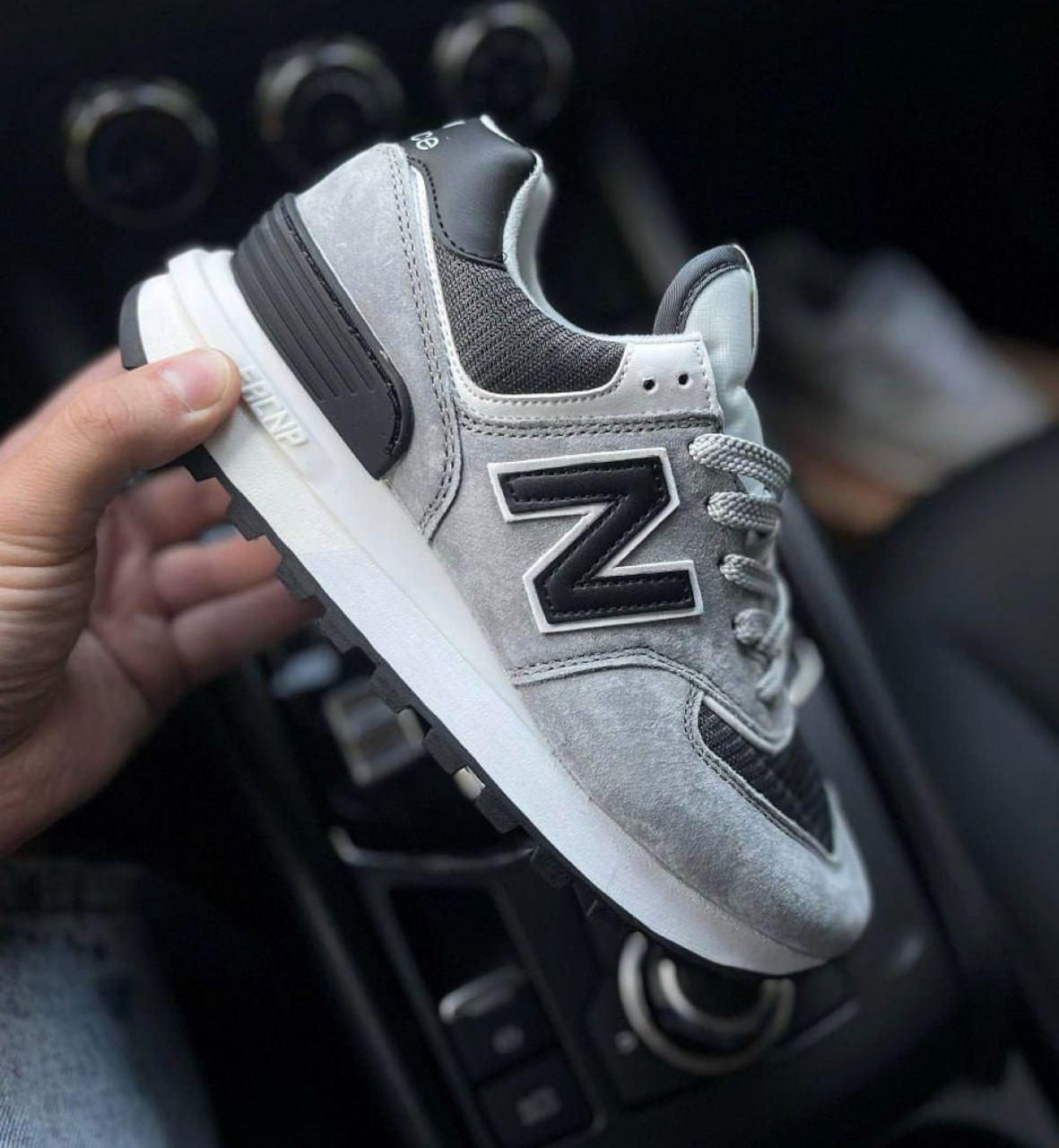 Жіночі кросівки New Balance 574 Legacy Gray Black Нью Беланс 574 сірі з чорним натуральна замша текстиль демісезон