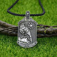 Кулон Сокол с коловратом и рунами