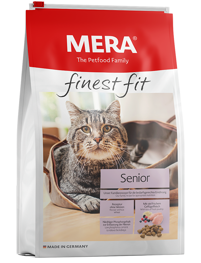 Сухий корм для котів похилого віку (8+) MERA finest fit Senior з м'ясом птиці та лісовими ягодами, 400 г (*)