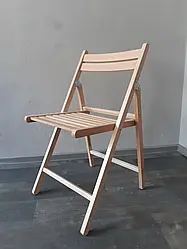 Стілець садовий розкладний зі спинкою Пікнік бук натуральний, стілець складний дерев'яний