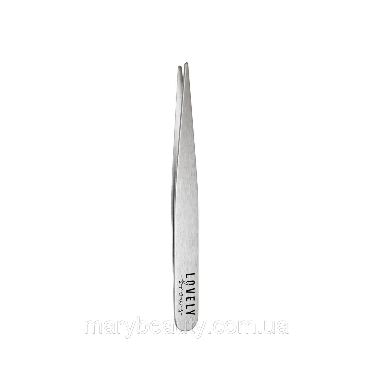 Пінцет для брів точковий Lovely Brows срібний, фото 1