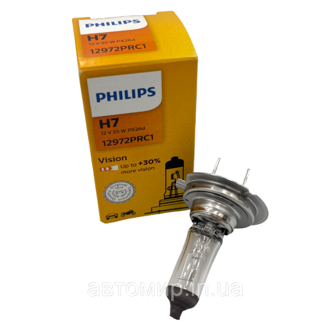 Галогенні лампи Philips Vision +30% H7 12V 55W