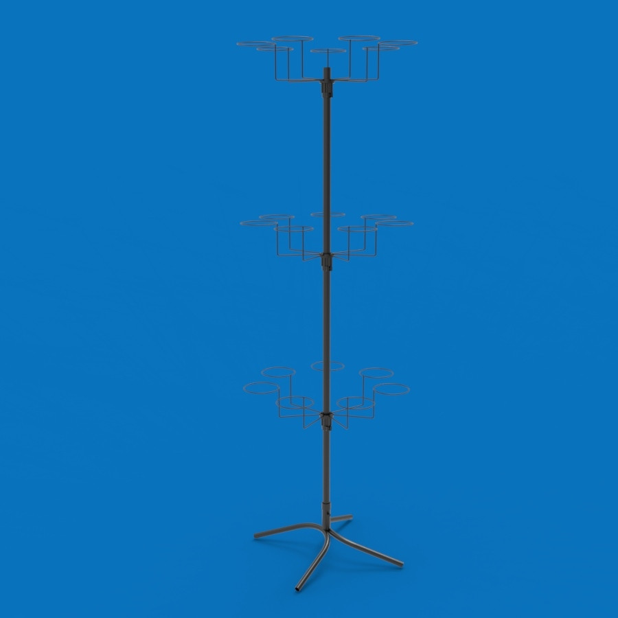 Стійка для головних уборів підлогова під 21 кепку, чорна (Ромашка)