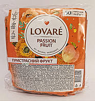 Цейлонський чай зі шматочками фруктів Lovare Passion Fruit Пристрасний фрукт 50 пакетів по 2гр
