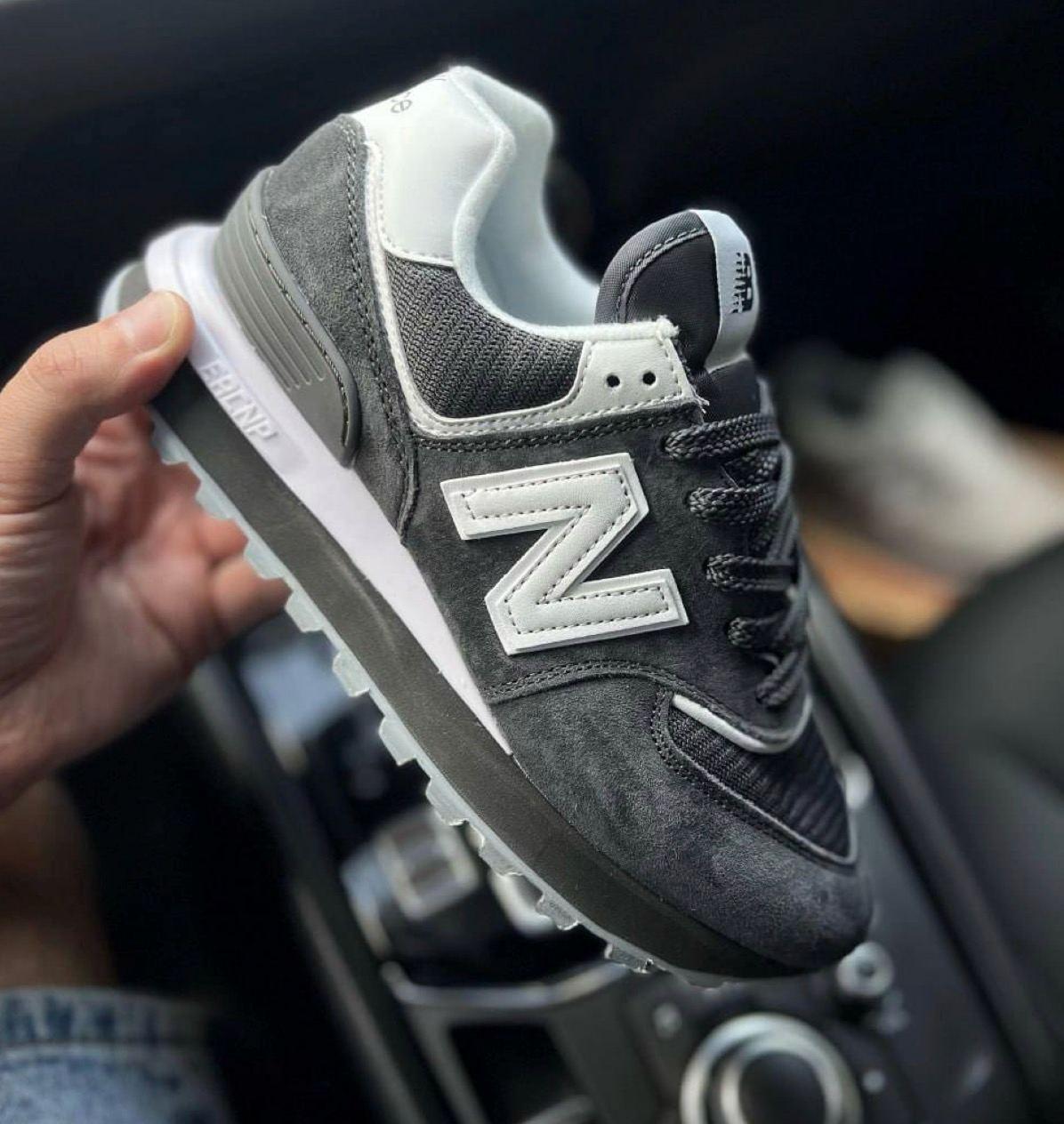Жіночі кросівки New Balance 574 Legacy Dark Gray White Нью Беланс 574 сірі з білим натуральна замша сітка демісезон