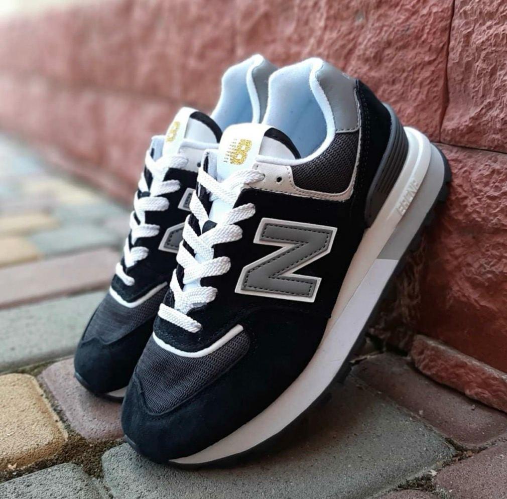 Жіночі кросівки New Balance 574 Legacy Black Gray Нью Беланс 574 чорні натуральна замша текстиль демісезон