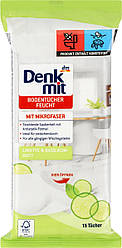 Вологі серветки для підлоги Lime & Basil Denkmit, 15 шт