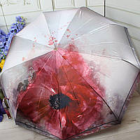 Жіночий автомат зонт з системою антивітер 9 спиць 99 см диаметр червоний