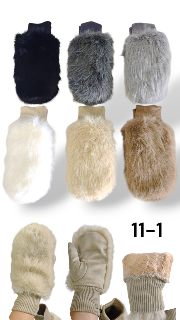 Жіночі рукавички Рукавички-карежка, норка гуртом, фото 1