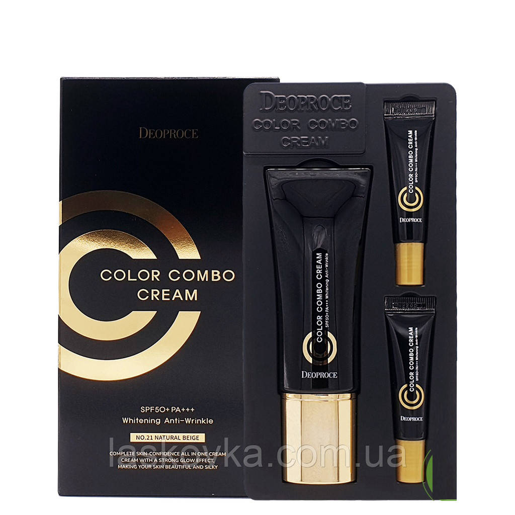 Дзвонючий СС-крем Deoproce Color Combo Cream CC Cream SPF49 PA++, 40 мл + 2*5 мл (23 Sand Beige)