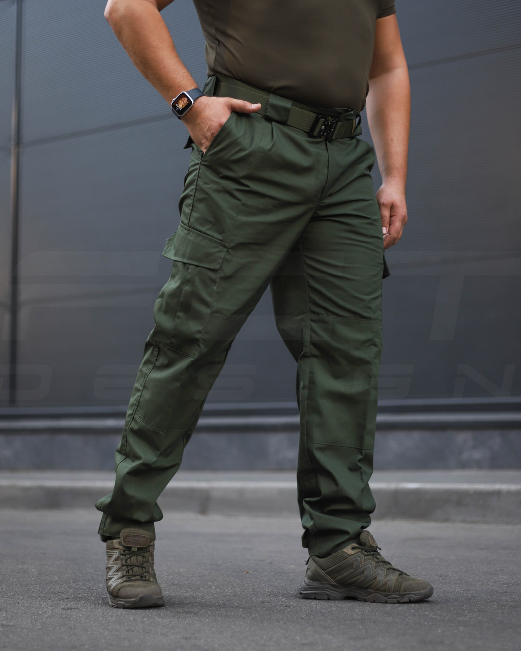 Штани літні Мілітарі карго хакі ріп-стоп, фото 1