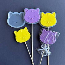 Силіконовий молд для льодяників "Котик"