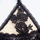 Сексуальний напівпрозорий пеньюар із квітковою вишивкою — пудра M (ПІН-БІГ-ПУДР), фото 8