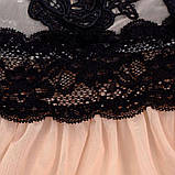 Сексуальний напівпрозорий пеньюар із квітковою вишивкою — пудра M (ПІН-БІГ-ПУДР), фото 9