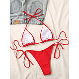 Роздільний купальник-шторка на зав'язках – червоний S (КУП-МОТУЗ-КІЛ), фото 4