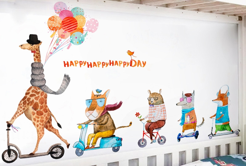 Вінілові наклейки на стіну Тварини на Happy Party (лист 60 х 90 см) Б61
