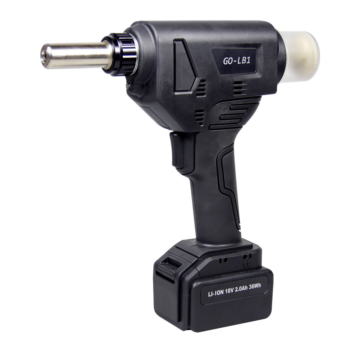 Заклепник акумуляторний штифтовий GOEBEL GO-LB1 (Ø 4.8-6.4) з насадкою для LockBolt Ø 6.4