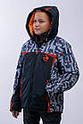 Дитяча куртка на хлопчика весна-осінь (темно-синя з жовтогарячими вставками)