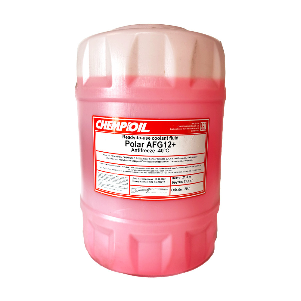 Антифриз AFG12+ (-35) Chempioil Polar червоний 20л