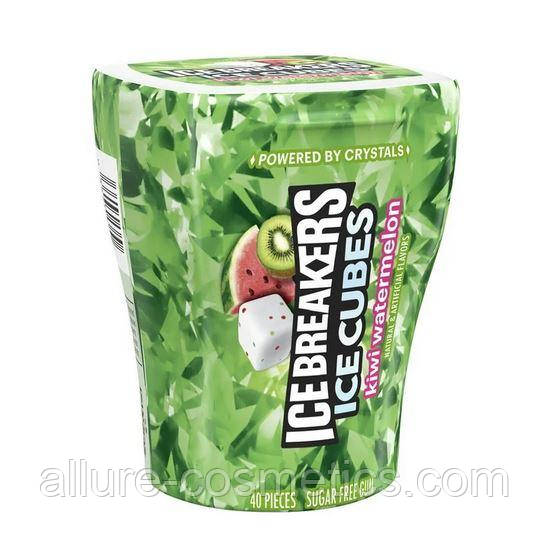 Жувальна гумка "Ківі Кавун" ICE BREAKERS ICE CUBES Kiwi Watermelon Sugar Free Chewing Gum 40 шт.