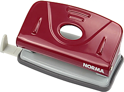 Дирокол металевий з лінійкою бордовий 4344 Norma 10 аркушів