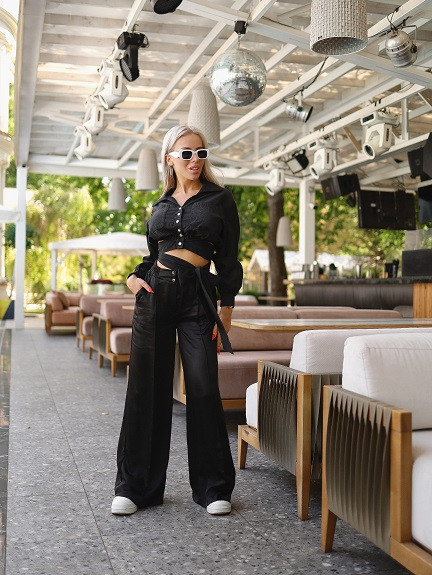 Стильний брендовий чорний костюм Poliit 36, 38, 40, фото 1