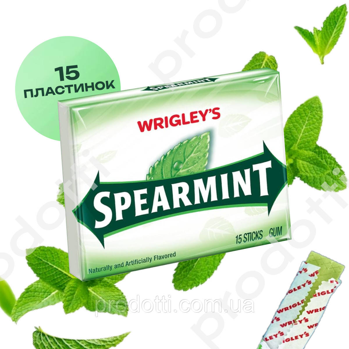 М'ятна жуйка Spearmint надувна жувальна гумка м'ята жуйка 90 х Wrigley ...