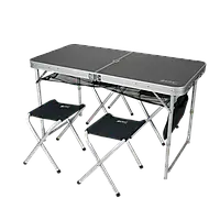 Стіл GC у комплекті 4 стільці (з отвором для парасольки)