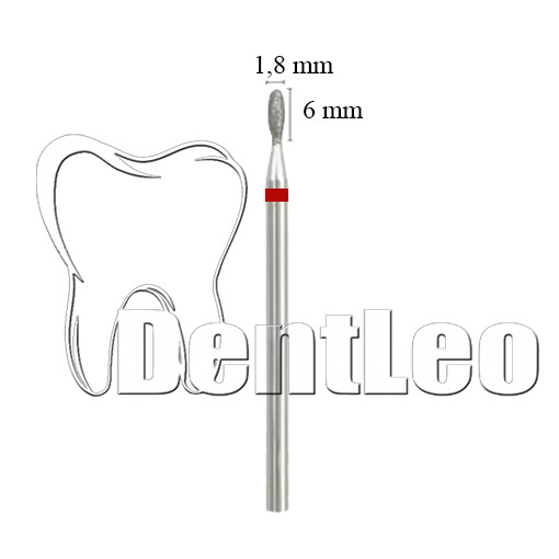 БОР АЛМАЗНИЙ ЧЕРВОНИЙ 1,8 ММ Х 6 ММ — К033
