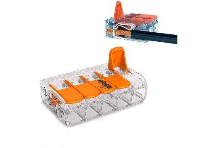 Клемник Wago на 5 дротів оригінальний, фото 1