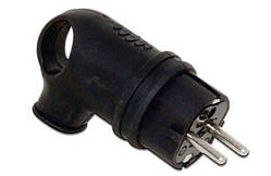 Вилка кутова каучукова із заземленням FAR