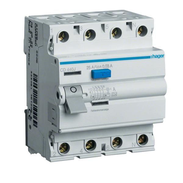 ПЗВ 25A 500mA 6kA тип A 4 р CGA425D Hager