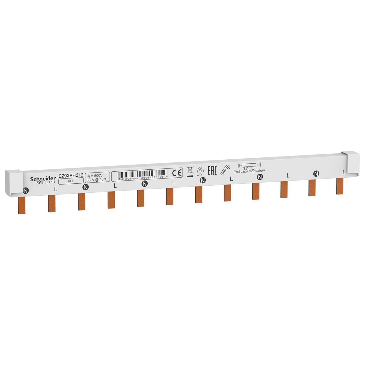 Шина для ВА 63 2Р на 12 модулів, EZ9XPH212 Schneider Electric
