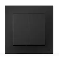 Вимикач двоклавішний чорний Giselt Milana G8022