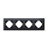 Рамка четверна горизонтальна чорна Giselt Milana G8420