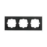 Рамка потрійна горизонтальна чорна Giselt Milana G8320