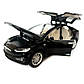 Машинка металева Tesla Model x 90D Тесла чорна 1:24 світло звук відкриваються двері баг капот резинові колеса 21*7*10 см (AP-2048), фото 7